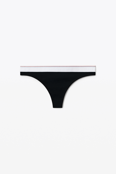 Shop Alexander Wang Classic Thong In Ribbed Jersey In Black