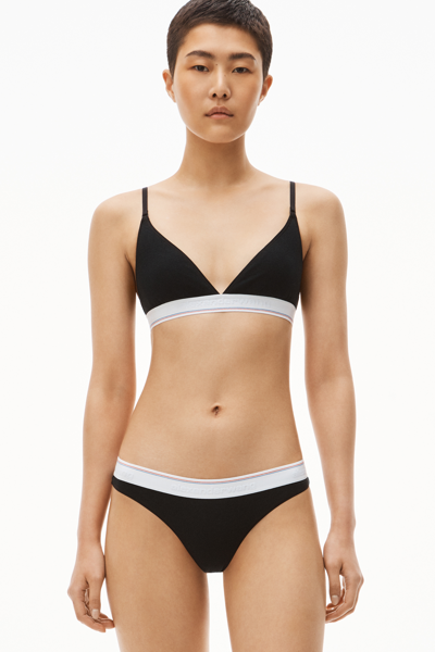Shop Alexander Wang Classic Thong In Ribbed Jersey In Black