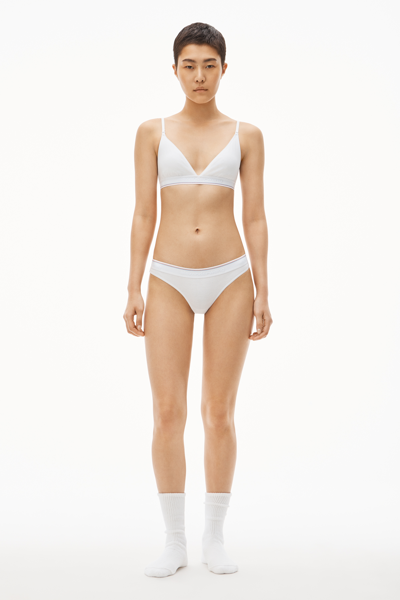 Shop Alexander Wang Classic Thong In Ribbed Jersey In White