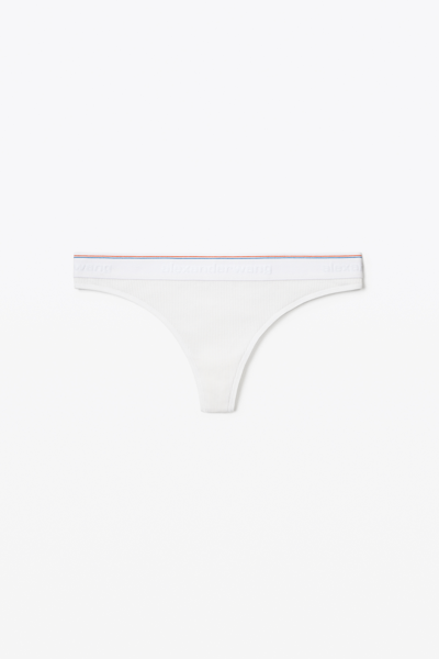 Shop Alexander Wang Classic Thong In Ribbed Jersey In White