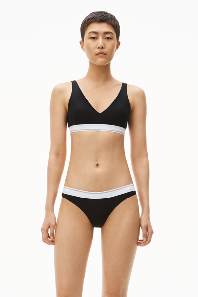 Alexander Wang Bralette In Ribbed Jersey In Black