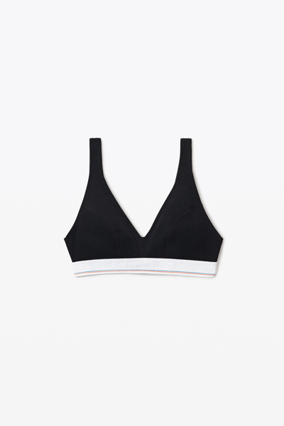 Alexander Wang Bralette In Ribbed Jersey In Black