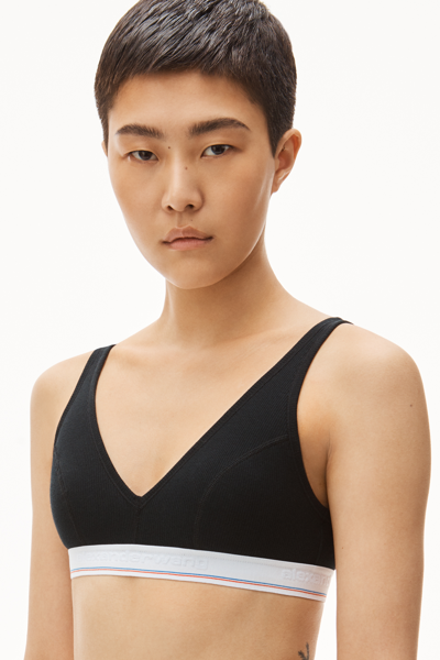 Alexander Wang Bralette In Ribbed Jersey In Black
