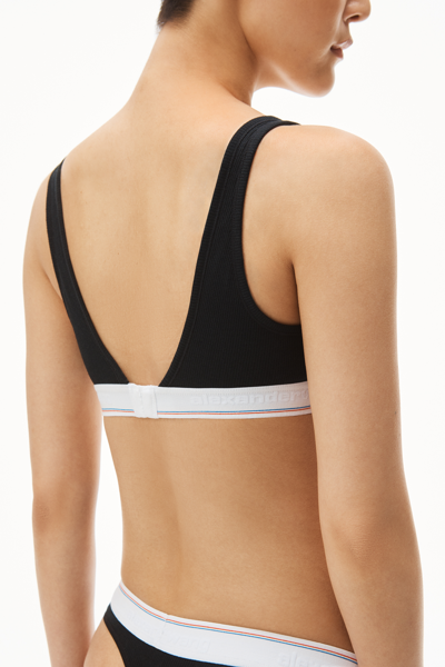 Alexander Wang Bralette In Ribbed Jersey In Black