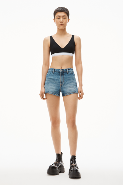 Alexander Wang Bralette In Ribbed Jersey In Black