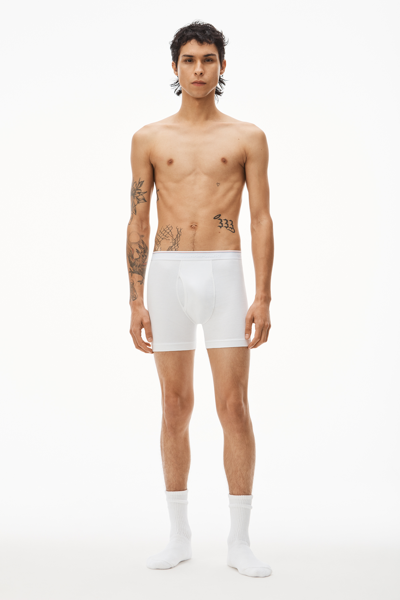 Shop Alexander Wang Boxer Brief In Ribbed Jersey In White