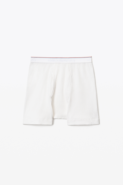 Shop Alexander Wang Boxer Brief In Ribbed Jersey In White