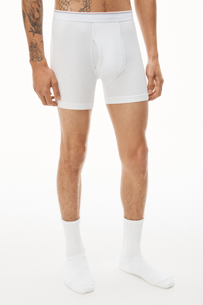 Shop Alexander Wang Boxer Brief In Ribbed Jersey In White