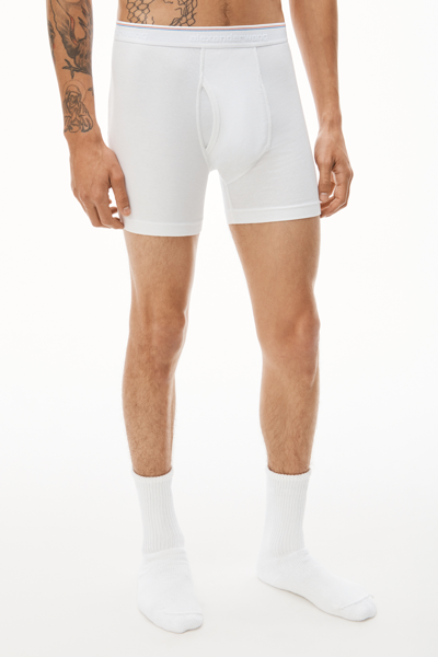 Alexander Wang Boxer Brief In Ribbed Jersey In White