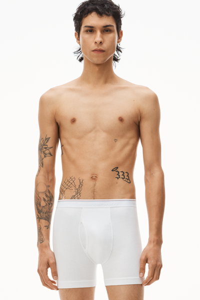 Alexander Wang Boxer Brief In Ribbed Jersey In White