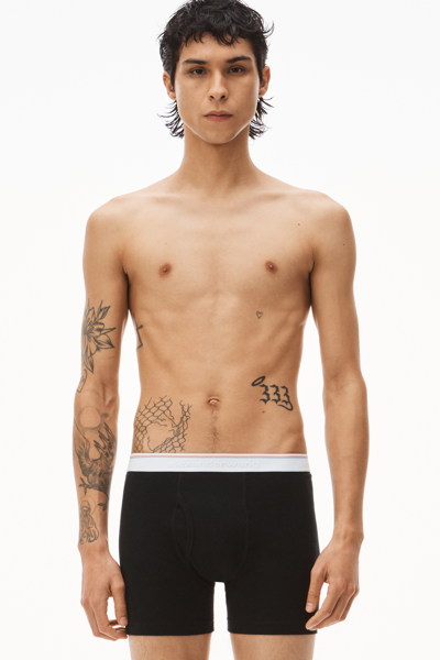 Shop Alexander Wang Boxer Brief In Ribbed Jersey In Black