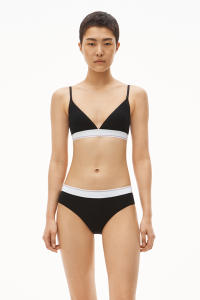 Shop Alexander Wang Bralette In Ribbed Jersey In Black