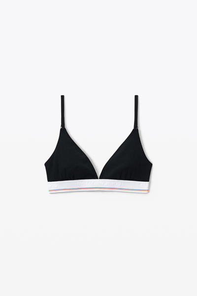 Alexander Wang Bralette In Ribbed Jersey In Black