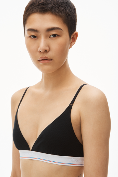 Shop Alexander Wang Bralette In Ribbed Jersey In Black