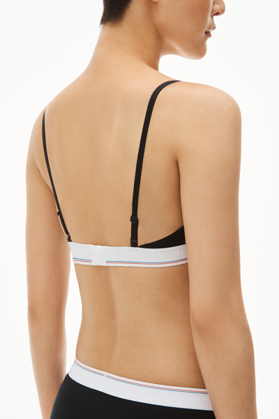 Shop Alexander Wang Bralette In Ribbed Jersey In Black