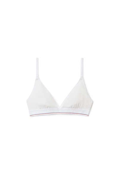 alexanderwang LOGO ELASTIC BRA IN RIBBED JERSEY BLACK