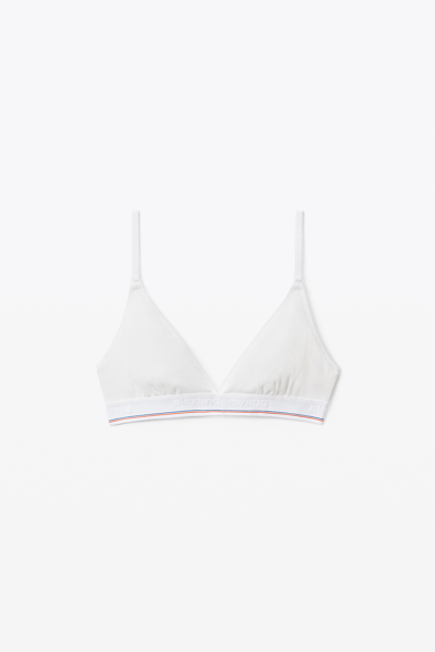 Alexander Wang Bralette In Ribbed Jersey In White
