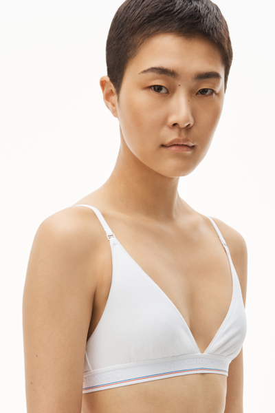 Shop Alexander Wang Bralette In Ribbed Jersey In White