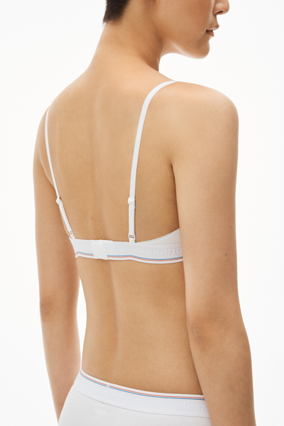 Shop Alexander Wang Bralette In Ribbed Jersey In White