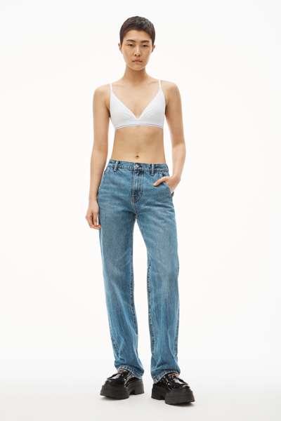 Alexander Wang Bralette In Ribbed Jersey In White