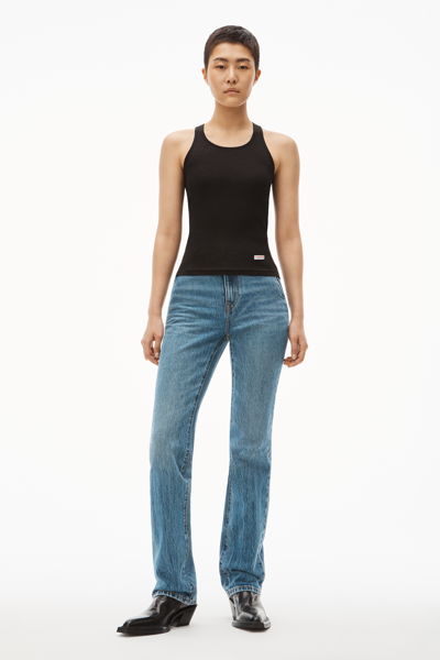 Alexander Wang Racerback Tank In Ribbed Cotton In Black
