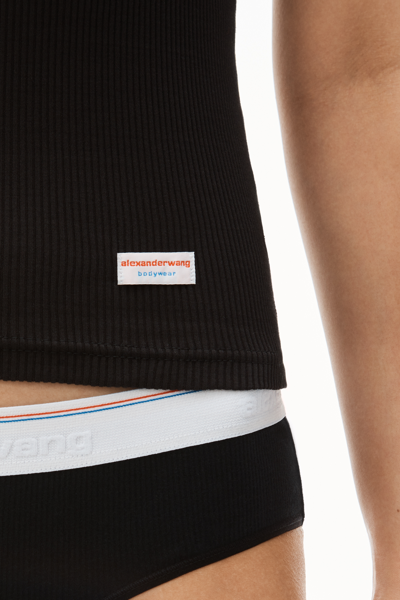 Alexander Wang Racerback Tank In Ribbed Cotton In Black