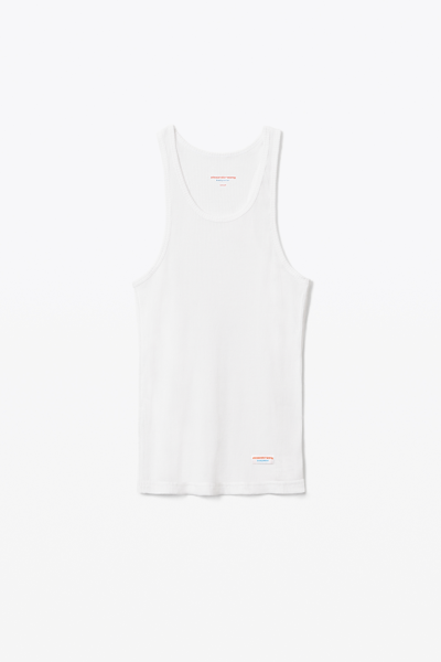 Alexander Wang Racerback Tank In Ribbed Cotton In White