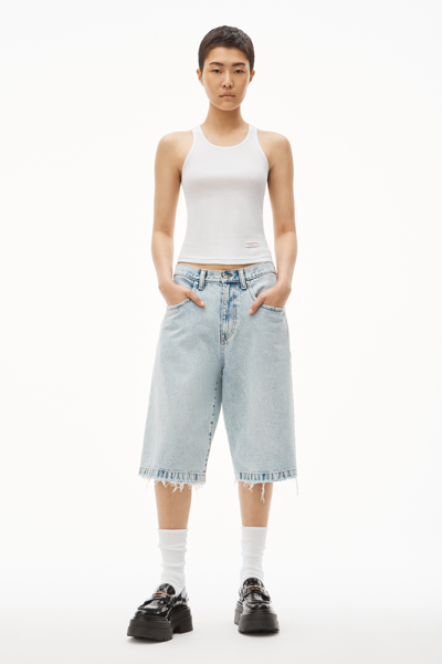 Alexander Wang Racerback Tank In Ribbed Cotton In White