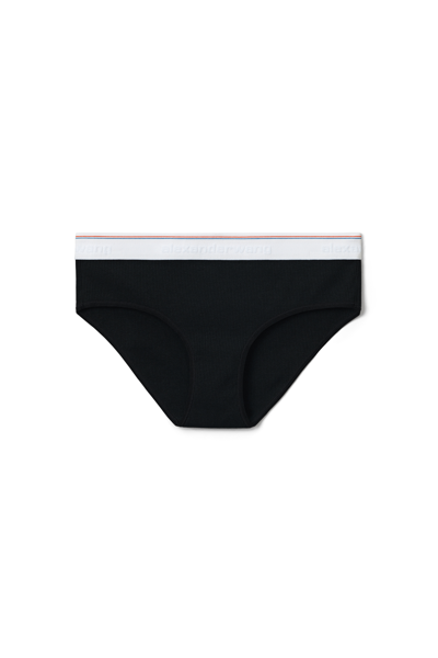 Shop Alexander Wang Brief Underwear In Ribbed Jersey In Black