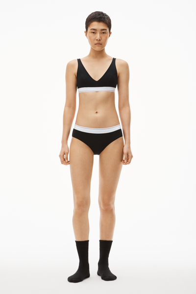 Shop Alexander Wang Brief Underwear In Ribbed Jersey In Black