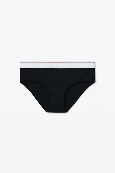 Shop Alexander Wang Brief Underwear In Ribbed Jersey In Black