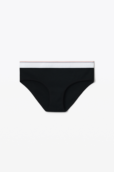 Alexander Wang Brief Underwear In Ribbed Jersey In Black