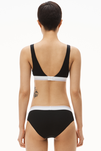 Shop Alexander Wang Brief Underwear In Ribbed Jersey In Black