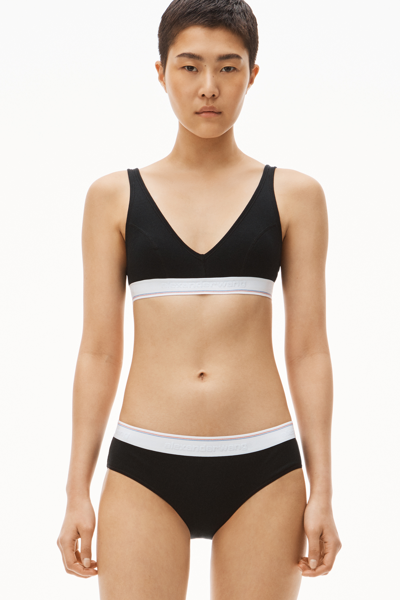 Shop Alexander Wang Brief Underwear In Ribbed Jersey In Black