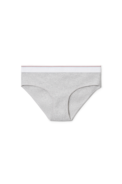 Shop Alexander Wang Brief Underwear In Ribbed Jersey In Heather Grey
