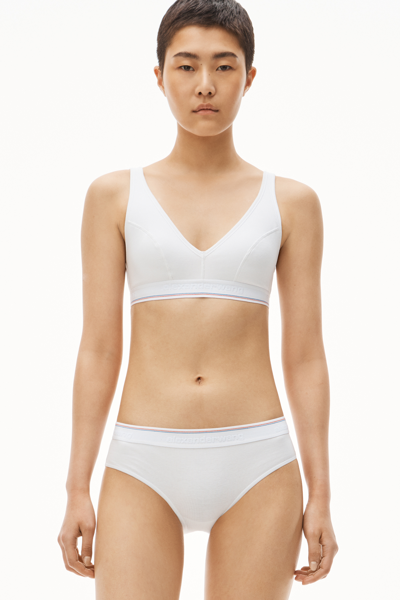 Alexander Wang Brief Underwear In Ribbed Jersey In White