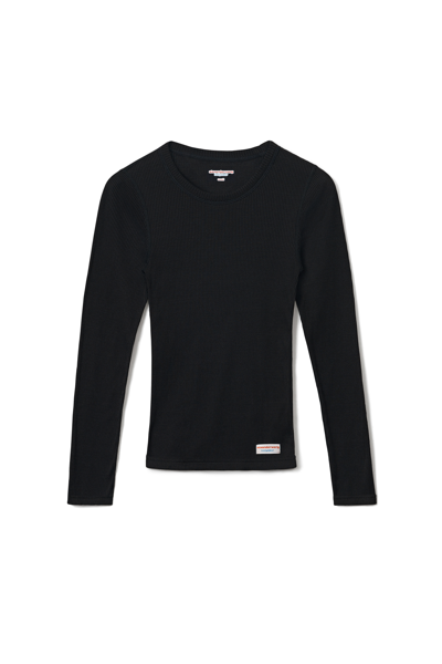 Alexander Wang Long-sleeve Tee In Ribbed Cotton In Black