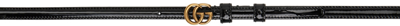 Shop Gucci Black Thin Patent Double G Belt In 1000 Black