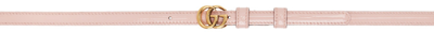 Shop Gucci Pink Thin Patent Double G Belt In 6910 Powder Pink