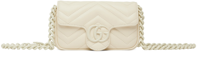Shop Gucci Off-white Gg Marmont Belt Bag In 9022 M.white/m.wh/m.