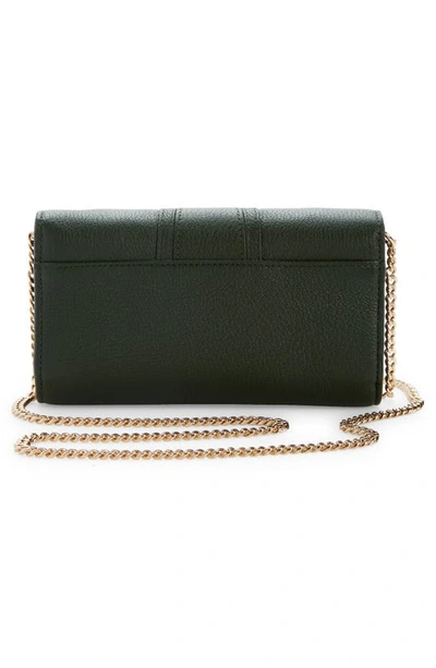 Shop See By Chloé Hana Large Leather Wallet On A Chain In Deep Green Marble