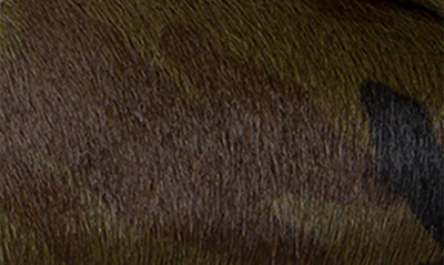 Shop Ann Mashburn Buckle Detail Camo Calf Hair Slide Sandal In Camouflage Calf Hair
