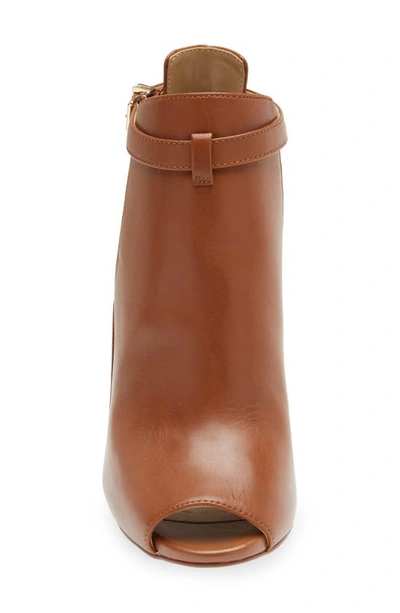 Shop Michael Michael Kors Lawson Open Toe Bootie In Luggage/brown