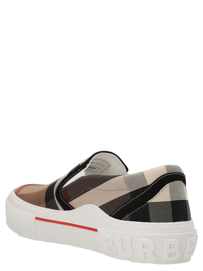 Shop Burberry Curt Slip Ons In Multicolor