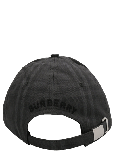 Shop Burberry Check Cap In Black