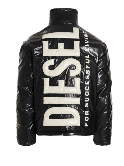 Shop Diesel Jupiter Puffer Jacket In Black