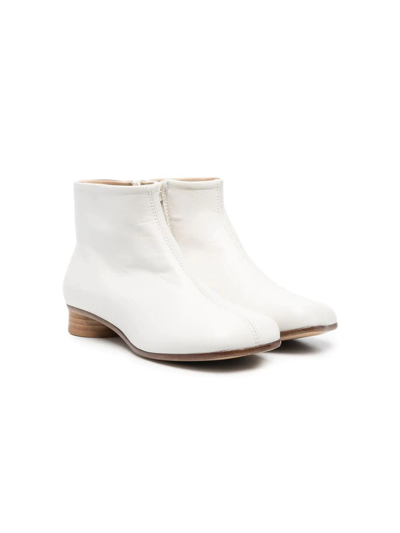 Shop Mm6 Maison Margiela White Ankle Boots