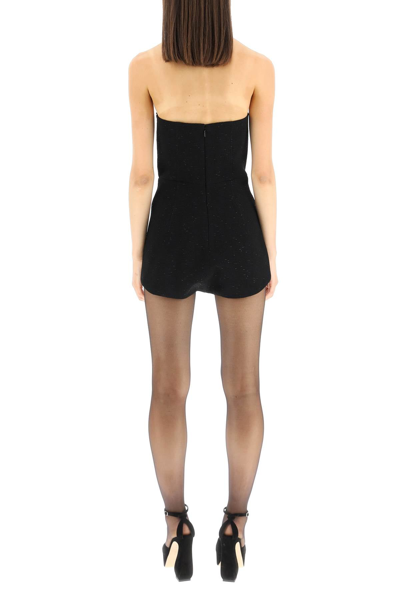 Shop Alessandra Rich Lurex Tweed Playsuit In Black
