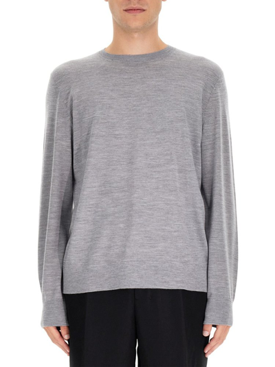Shop Theory Crewneck Knitted Jumper In Grey