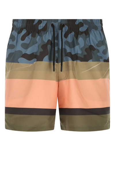 Shop Dries Van Noten Color Block Drawstring Swim Shorts In Multi